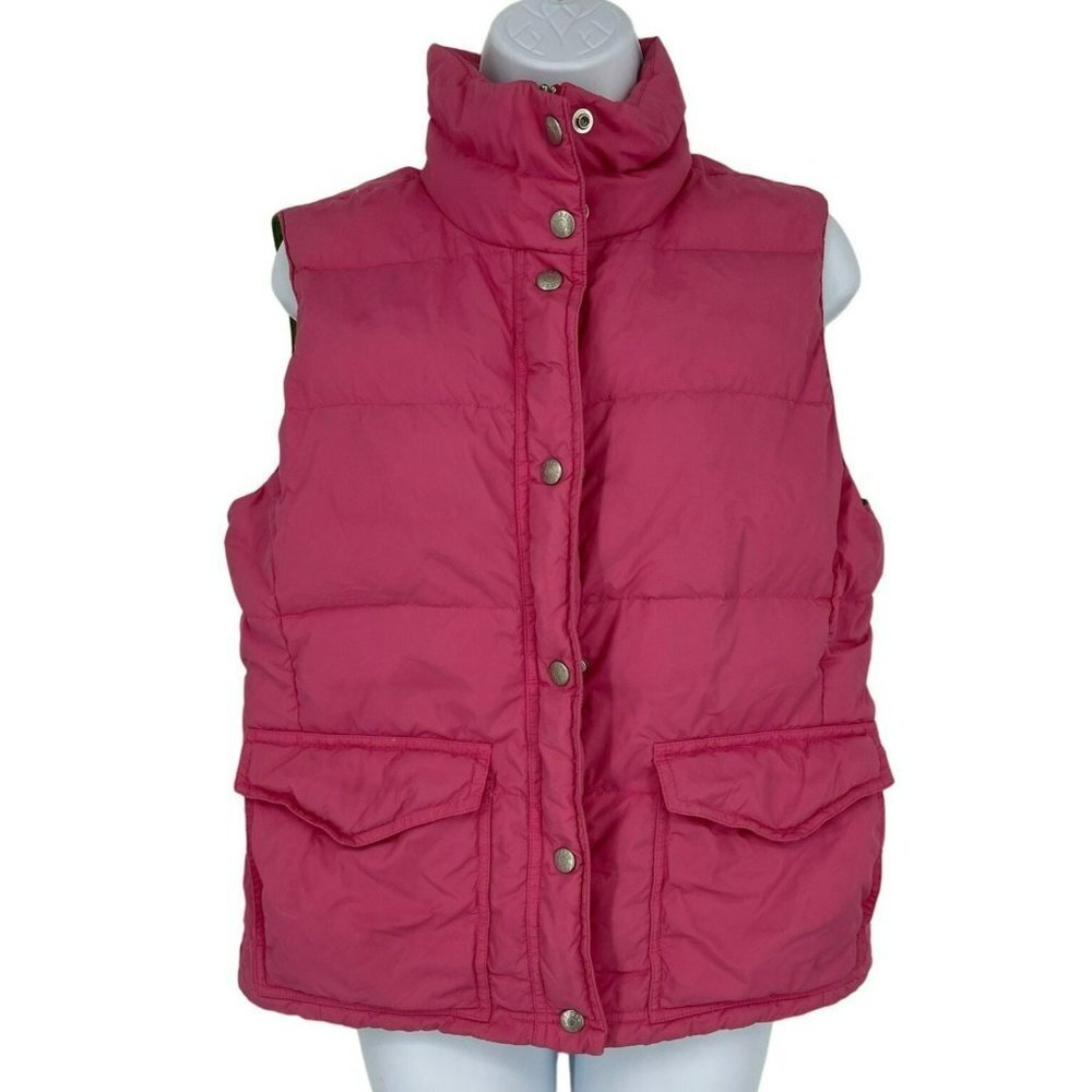 J.Crew Factory Dusty Pink & Green Puffer Vest Size M